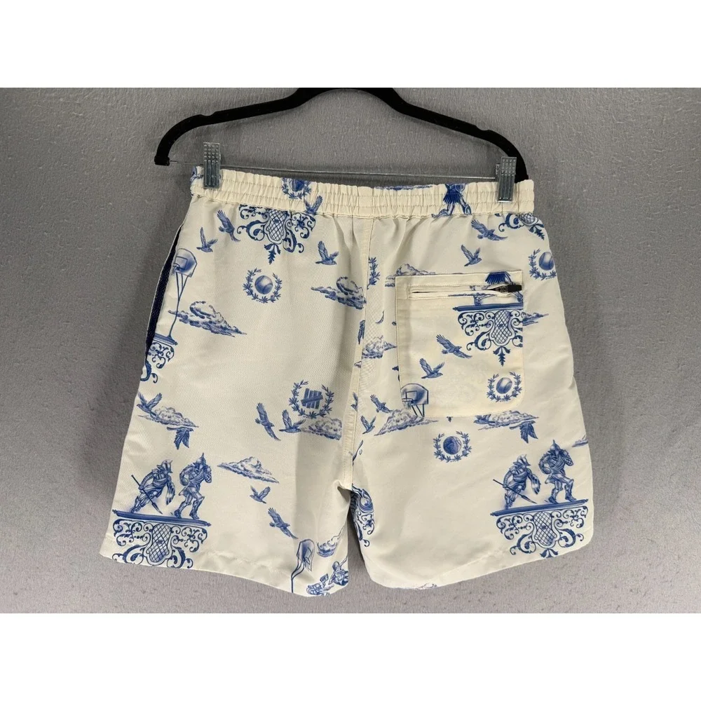 Undefeated UNDFTD Shorts Mens M Blue Toile Lined Streetwear‎ Hybrid Swim Trunks